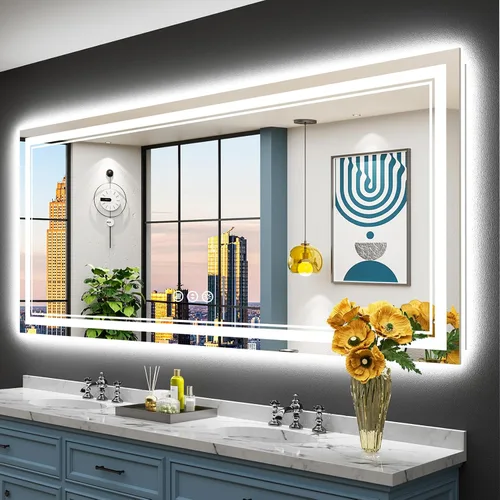 Vista 89 de 24x32 LED Bathroom Mirror, Backlit & Front Lit Lighted Mirror Retroiluminado+luz frontal