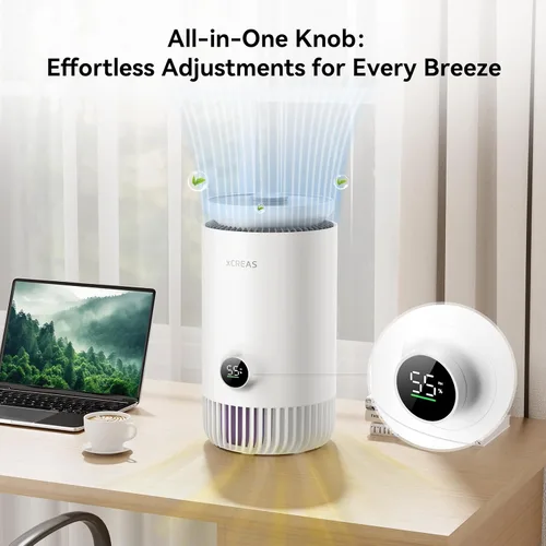 Vista 7 de Humidificador y purificador de aire en uno, humidificador evaporativo y purificador de aire HEPA combinado para dormitorio, tanque de agua de 0.8