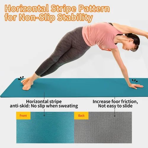 Vista 4 de Primasole PER - Tapete de yoga ecológico de 2 colores (0.4 pulgadas), agarre seguro para yoga, pilates, gimnasio, resistente a desgarros, portátil