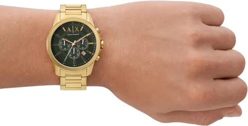 Vista 4 de Armani Exchange Reloj de vestir cronógrafo para hombre con correa de acero inoxidable o cuero