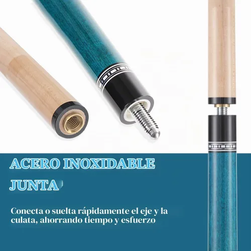 Vista 4 de Set of 4 Pool Cues-Different Weights(18/19/20/21 oz) or Different Tip Sizes(10/11/12/13mm Tip) Cue Set 58" Canadian Maple, 4-Prong House Bar