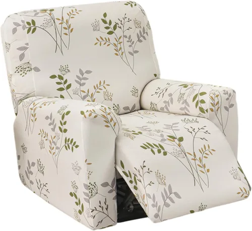 Vista 22 de KRFOONN Fundas elásticas para sillón reclinable con estampado, fundas para sillas reclinables de 4 piezas, fundas para sillón reclinable Lazy Boy