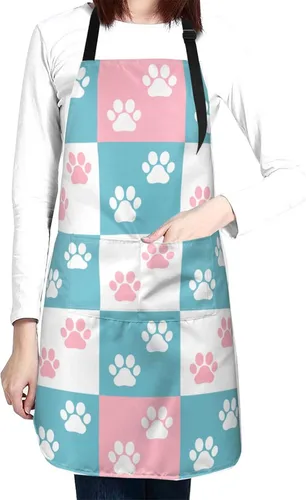 Vista 12 de Waterproof Apron For Adults Chef Bib With 2 Pockets For Kitchen Cooking Baking Garden Crafting Drawing Mujer negra afroamericana