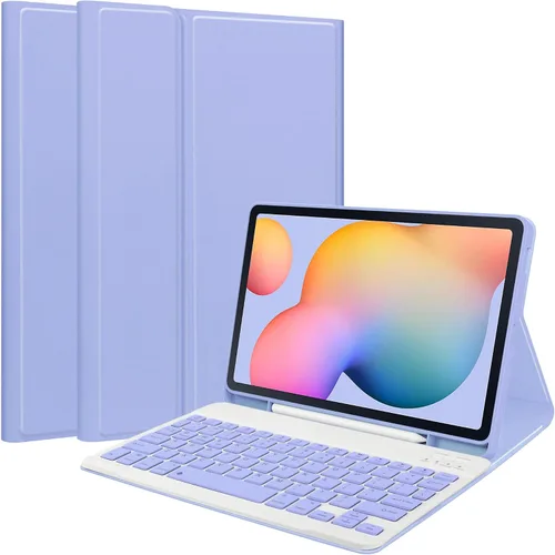 Vista 41 de Funda de teclado para Samsung Galaxy Tab S6 Lite de 10.4 pulgadas 2024/2022/2020, funda protectora Magentic con soporte para S-Pen y teclado Negro
