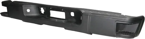 Vista 3 de Parachoques trasero negro de acero sin orificios de sensor con almohadillas laterales para Chevy Silverado GMC Sierra 1500 2007-2013