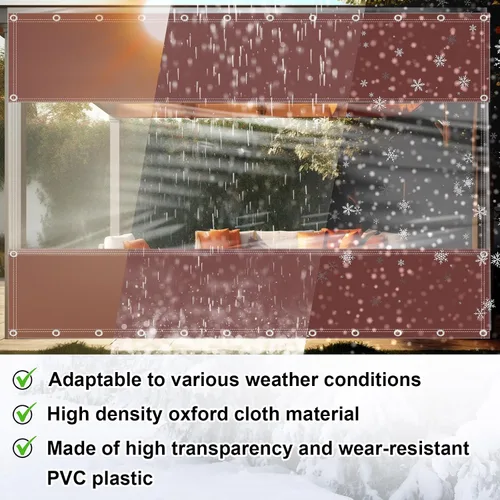 Vista 4 de SmoothNovelty Cortinas de vinilo de 8 pies de alto x 10 pies de ancho para patio, panel transparente, impermeable, resistente a los rayos UV