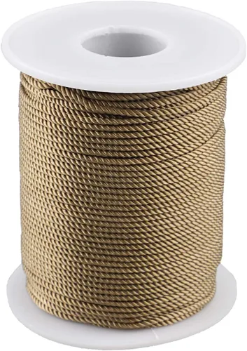 Vista 12 de Cuerda de nailon trenzado de 3 capas para jardinería, manualidades, fabricación de pulseras (0.059 in-164 pies, verde militar)