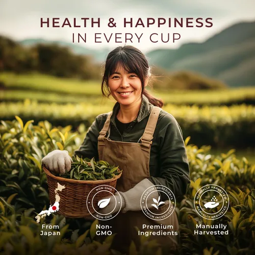 Vista 5 de Gya Tea Co Bolsas de té verde Matcha (20 bolsas) – Té suave con alto contenido de cafeína fresco y sedoso para refrescar la mañana y salud digestiva
