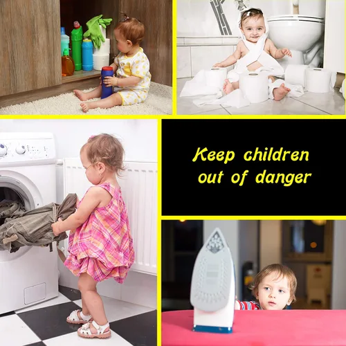 Vista 6 de Paquete de 2 – Cerradura de seguridad para bebés – A prueba de bebés – Evita que los niños pequeños abran puertas con una cerradura de manija