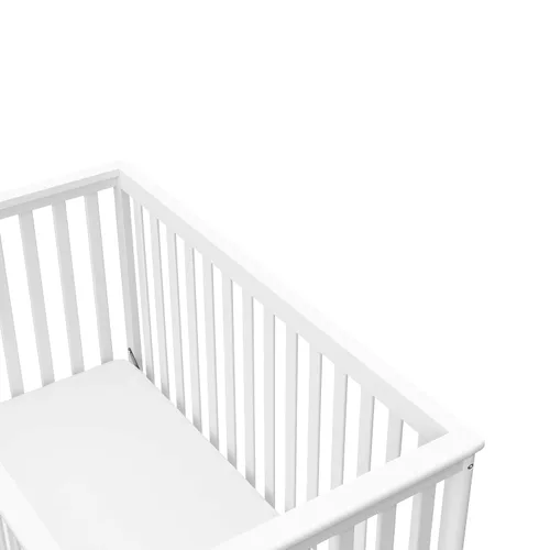Vista 9 de Stork Craft, Cuna Convertible con Bordes Fijos Hillcrest, Blanco