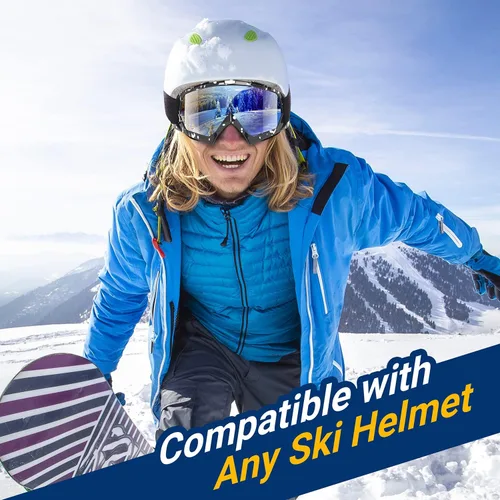 Vista 7 de Braylin Gafas de esquí para adultos, paquete de 2 gafas de snowboard para jóvenes, adolescentes, hombres y mujeres, gafas de moto de nieve de visión