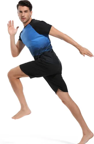 Vista 6 de VAYAGER Camisetas de natación para hombre con protección UPF 50+, de secado rápido, ajuste holgado, para surf acuático