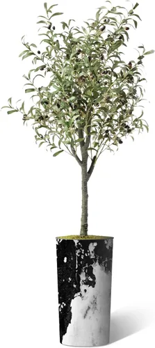 Vista 13 de Árbol artificial en macetero contemporáneo con efecto de granito, palmera tropical areca artificial de seda para decoración del hogar en interiores