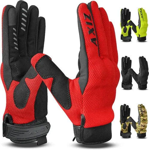 Vista 8 de AXIZ Guantes de motocicleta para hombres y mujeres, guantes de ciclismo protegidos para pantalla táctil para MTB BMX, motocross, carreras