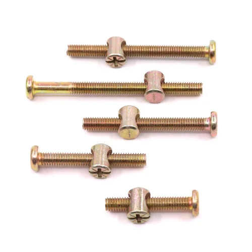Vista 3 de Hilitchi 100 tornillos de cuna chapados en zinc M6 con tapa hexagonal, tornillos de barril para muebles, tuercas de perno, kit surtido para muebles