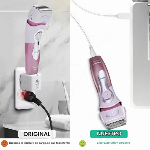 Vista 3 de Cargador para afeitadora Panasonic ES2216PC/ES2207P, cable de carga para 1 Paquete