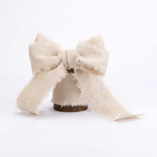 Vista 6 de Vitalizart - Cinta de algodón beige nude de 1-1/2 pulgadas, cinta de lino con flecos deshilachados rústicos para envolver regalos, invitaciones