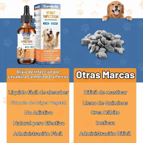Vista 7 de Alivio natural de levadura para perros, apoya el alivio saludable de la picazón, cuidado para el malestar de las orejas del perro, alivio de picazón