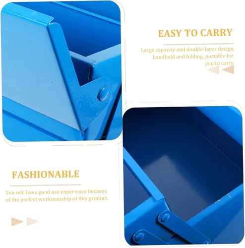 Vista 7 de Angoily Cesta de maleta de caja organizador útil Multi- Almacenamiento Multi- multifuncional doble capa de baño Hardwares plegable Herramientas