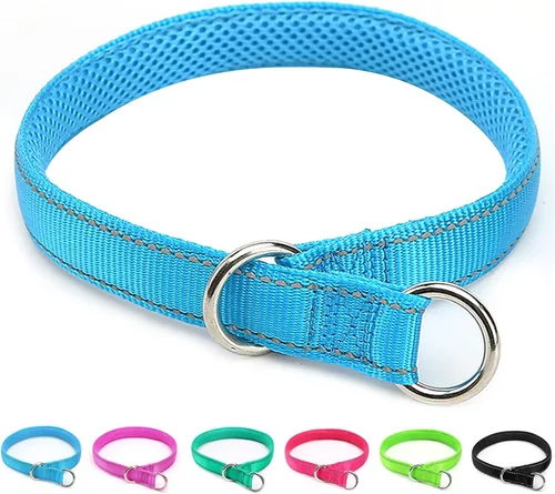 Vista 14 de Collar reflectante para perro, collar de perro con lazo para perros de 20 a 38 libras, collares de nailon con acolchado suave para entrenamiento