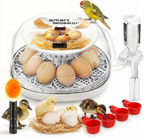 Vista 6 de Incubadora con giro automático de huevos y control de humedad, incubadoras para huevos de eclosión, pollo, patos, ganso, paloma, codorniz, loro