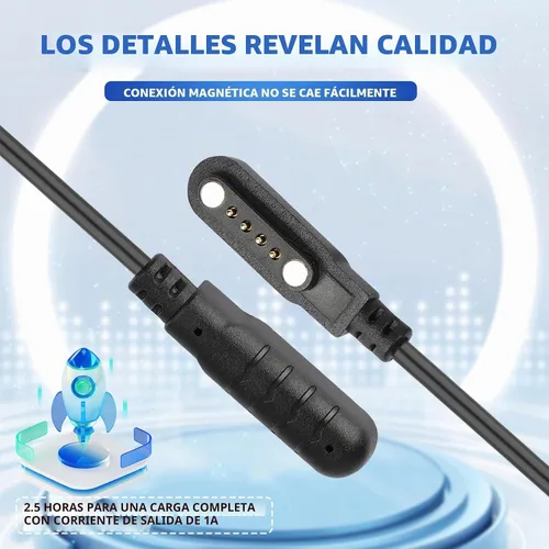 Vista 5 de Cable cargador de reloj inteligente, accesorios magnéticos universales para SmartWatch, cable de carga de 4 pines, espacio entre pines de contacto