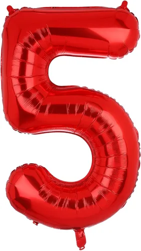 Vista 19 de Globos rojos de 40 pulgadas con números de Mylar para decoración de fiesta de cumpleaños número 10 Globos digitales de helio, 10 suministros