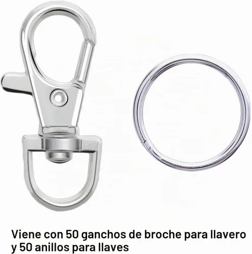 Vista 2 de Ganchos giratorios de metal y llaveros divididos, 100 piezas