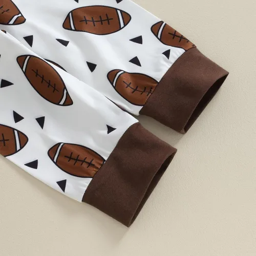 Vista 6 de Youweixiong Traje de fútbol recién nacido de manga larga recién unido al equipo, mameluco + pantalones de rugby + sombrero ropa de otoño