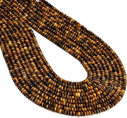 Vista 11 de CAI YI MING, cuentas 2x4mm naturales en forma de rondelle – Espaciadores de gemas sueltas para hacer joyas DIY (Amazonita)