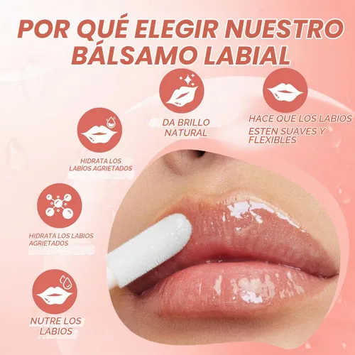 Vista 2 de Aceite de labios coreano – Aceite de brillo labial sabor afrutado, hidratante y nutritivo taza antiadherente, brillo labial transparente para labios