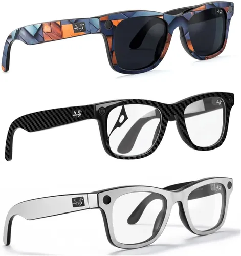 Vista 11 de Fundas protectoras compatibles con gafas Ray-Ban Meta Wayfarer Gen2/Gen1, calcomanías de vinilo 3M de alta calidad, resistentes a los arañazos