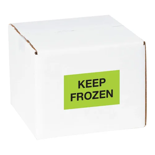 Vista 2 de Tape Logic Aviditi Tape Logic - Adhesivo adhesivo de advertencia verde fluorescente "Keep Frozen" de 3 x 5 pulgadas, para envío, manipulación