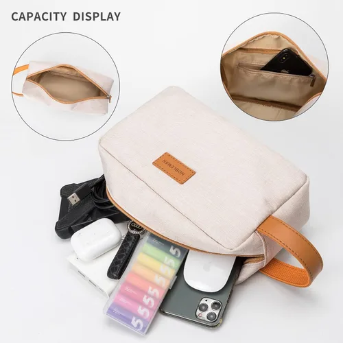 Vista 3 de Bolsa organizadora de viaje Beige Estuche organizador de viaje