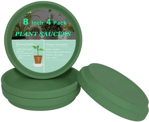Vista 14 de vensovo Bandeja de Platillos para Macetas de Terracota Morada de 8 Pulgadas - 4 Piezas de Platillos Redondos para Maceteros para Plantas