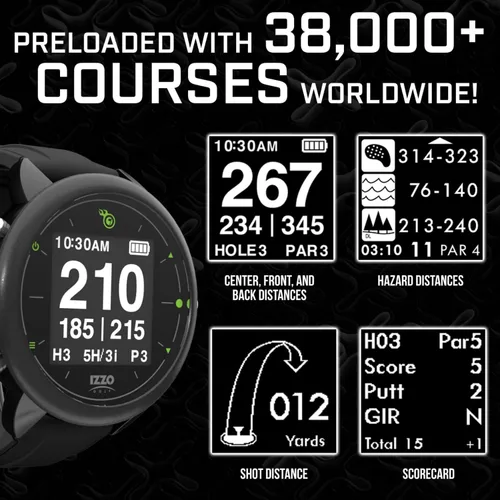 Vista 3 de Reloj GPS para golf Izzo Swami con sugerencias personalizadas de palos