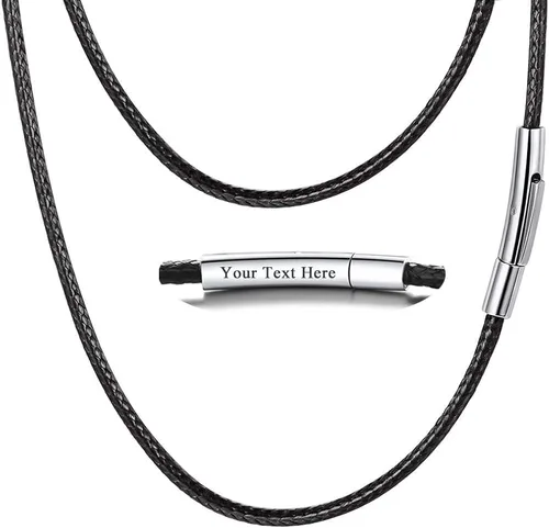 Vista 29 de PROSTEEL Collar de cuero impermeable para hombre, 0.079 in/0.118 in, 16 a 30 pulgadas, con cierre de acero inoxidable, cadena de bricolaje