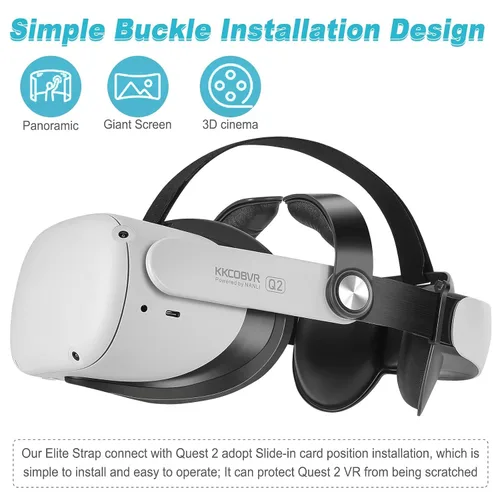 Vista 5 de KKCOBVR Q2 Head Strap with 5200 mAh Battery for Oculus Quest 2 Battery PackVR Replacement for Quest 2 Elite Strap VR Game Accessories Gravity