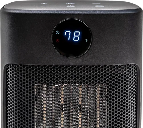 Vista 10 de Comfort Zone Calentador oscilante de escritorio de 1500 W, calentador de espacio de cerámica portátil con control remoto, termostato digital