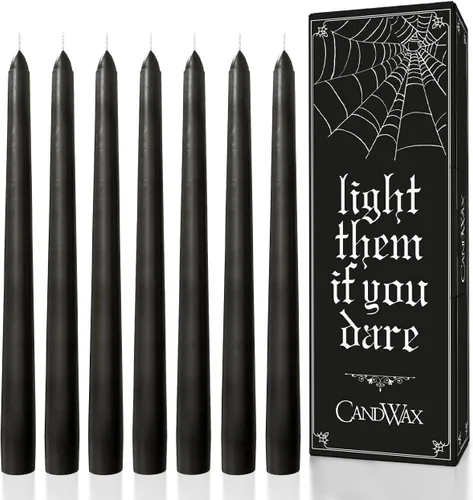 Vista 31 de CANDWAX Juego de 12 velas cónicas color naranja de 8 pulgadas, sin goteo, sin perfume, de larga duración, perfectas para fiesta de Halloween