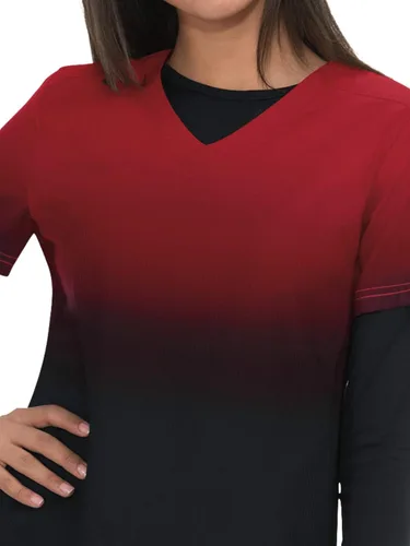 Vista 3 de KOI Lite 370PR Ombre Reform - Camisa de uniforme médico de color degradado para mujer