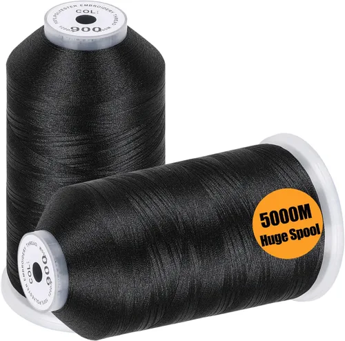 Vista 17 de New brothread - 2 bobinas enormes de 5000 m cada una de hilo de poliéster para máquina de bordar 40WT para máquinas comerciales y domésticas