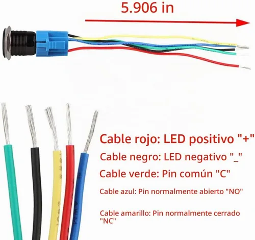 Vista 6 de ESUPPORT - Interruptor de metal para faros delanteros de coche de 12 V Azul