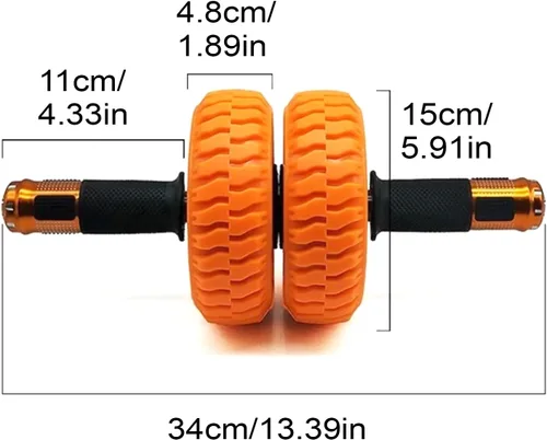 Vista 2 de Rueda de rodillo abdominal, rueda de ejercicio de entrenamiento de fuerza de 6 pulgadas para hombres, mujeres y principiantes, equipo de fitness