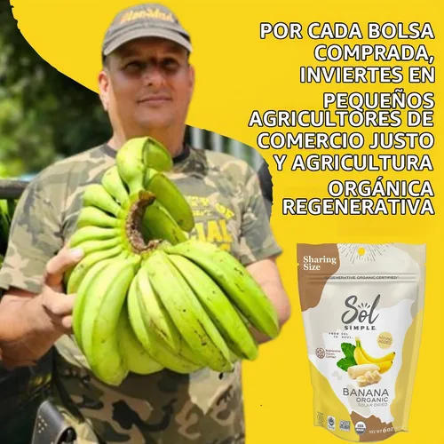 Vista 7 de Sol Simple Plátanos secos orgánicos regenerativos, 6 onzas, paquete de 2
