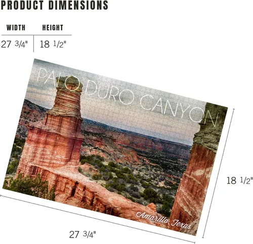 Vista 6 de Lantern Press Rompecabezas de 1000 piezas, Amarillo, Texas, Palo Duro Canyon, Faro