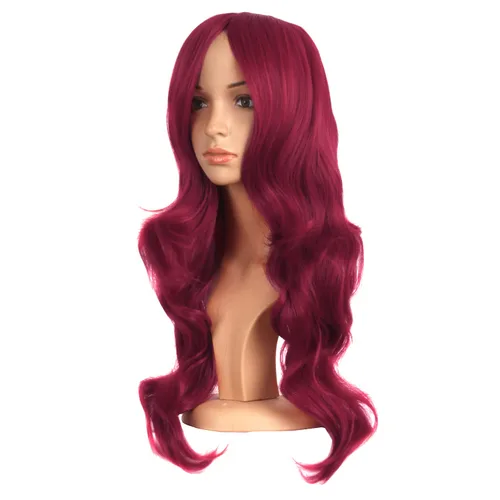 Vista 3 de MapofBeauty Peluca de 24 Pulgadas60 cm Encantadora de Fibra Sintética Ondulada de Flecos Laterales Para Mujer para Fiesta, Anime, Cosplay