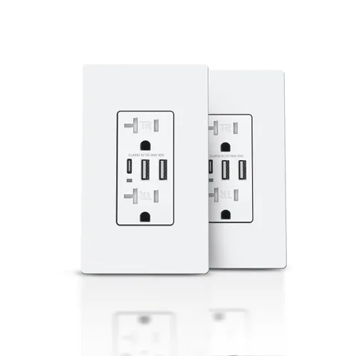 Vista 18 de TOPELER Toma de pared USB C negra, toma eléctrica de carga rápida de 30W 6.0Amp con 3 puertos USB (1*Tipo C y 2*Tipo A), receptáculo resistente a