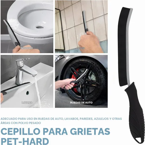 Vista 6 de TQRR Cleaning Brush Set 3 Pcs with Soft Bristle and Hard Bristle Crevice Negro