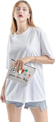 Vista 4 de TSOTMO Italia regalo Italia viaje neceser para turista regalo italiano Italia viaje regalo paz amor Italia cosméticos bolsa para amantes de Italia